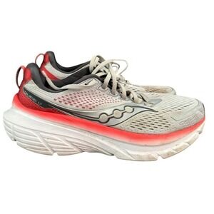 Saucony Guide 17 Womens Running Shoes Grey Red Stability Sneakers PWRRUN+ 10.5